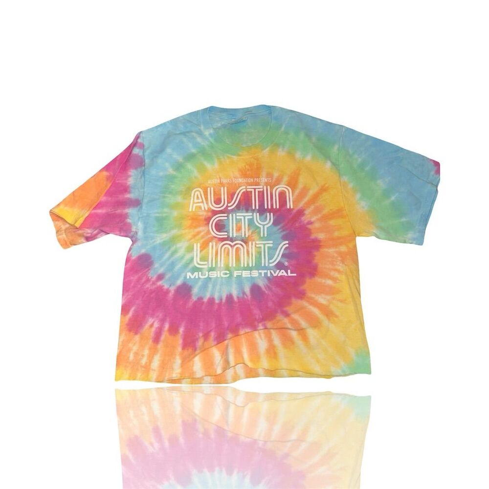 Austin City Limits 2017 Tie-Dye Cropped T-Shirt Unisex Size S Multicolor